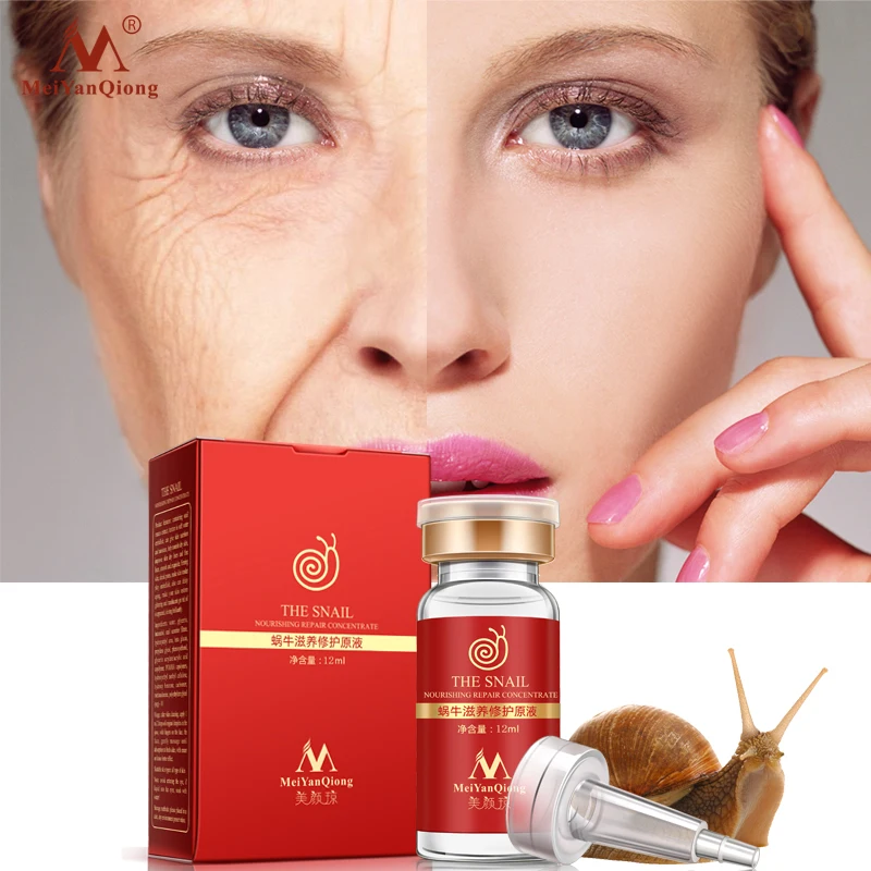 

12ML Snail 100% Essence Hyaluronic Acid Liquid Whitening Spot Essence Shrink Pores Ampoule Anti-Acne Regenerative Essence !