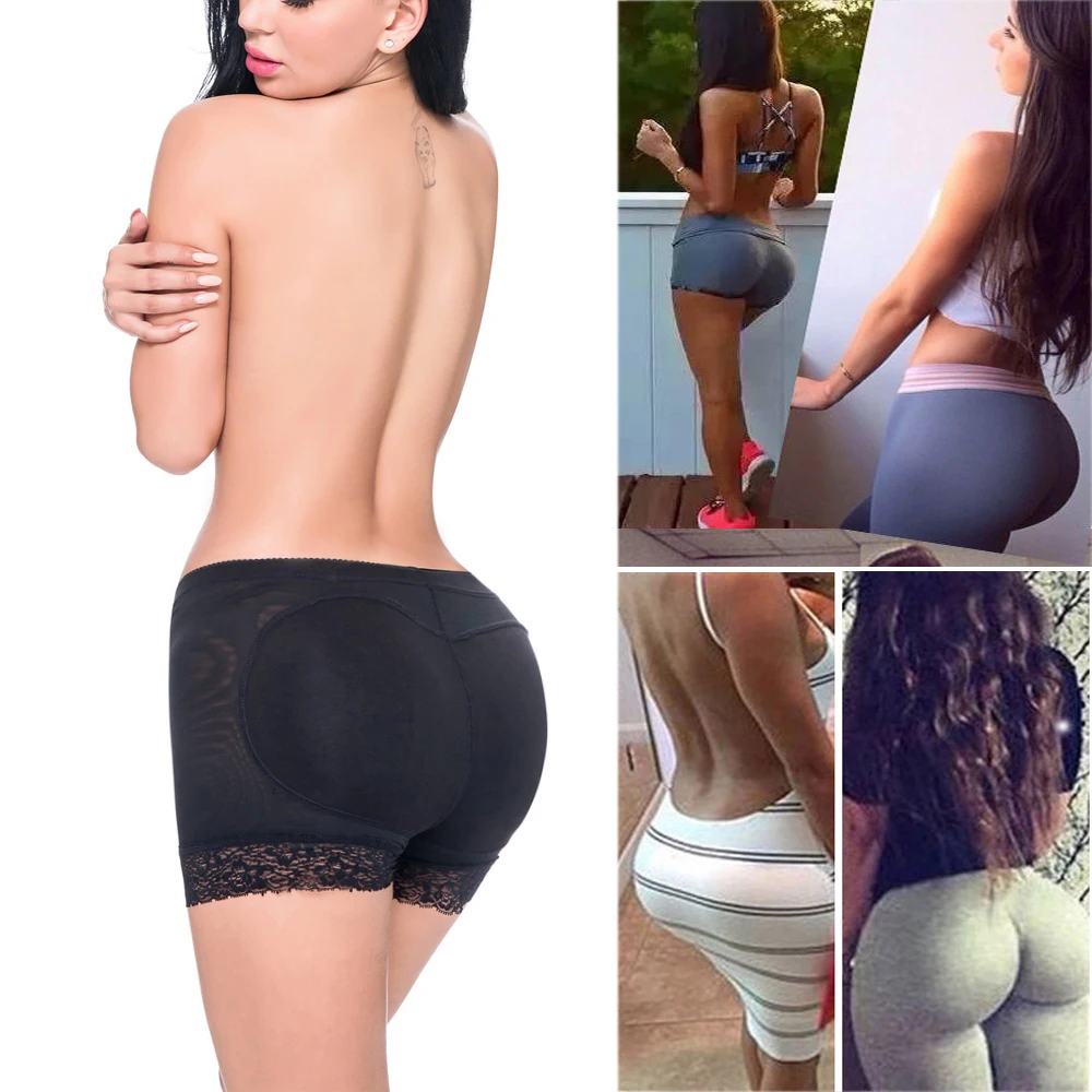 FAKE ASS Womens Butt and Hip Enhancer Booty Padded Underwear Panties Body Shaper Seamless Butt Lifter Panty Boyshorts Shapewear