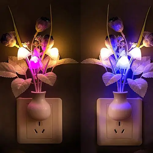 Декор для спальни тюльпан гриб Красочный свет светодио дный-сенсация светодиодный ночник ночной Светильник