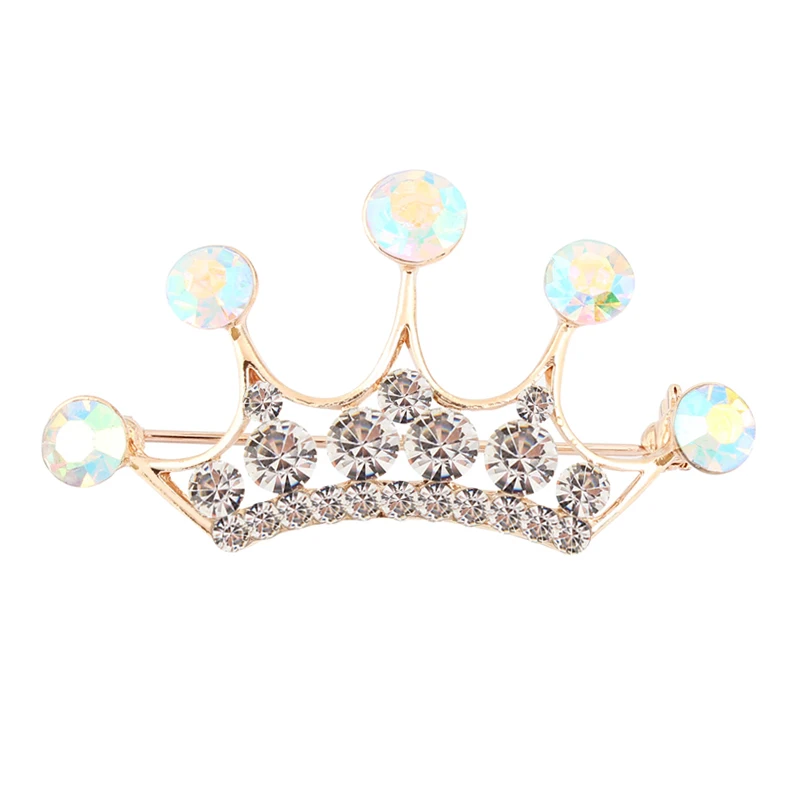 Brooches imperial crown wholesale 10 pieces/Lot gold color rhinestones