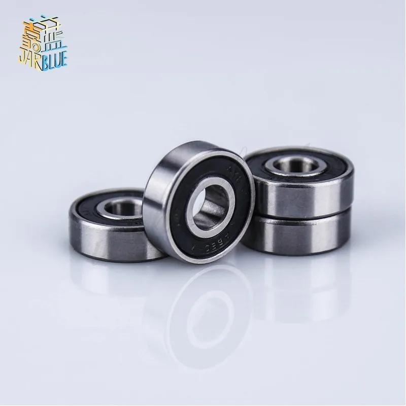 10pcs 608-2rs 608rs Abec-7 8mm X 22mm X7mm Black Double Rubber Sealing Cover Deep Groove Ball Bearing 8*22*7 Mm