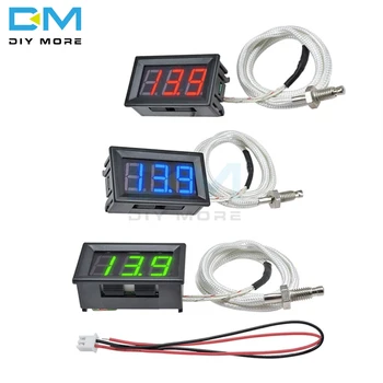 

Digital Tube Red Blue Green LED Display Temperature Meter K-type M6 Thermocouple Control Controller Tester Thermograph Cable