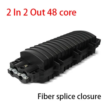 2 Into 2 Out 48 Core Fiber Opitcal Splice Closure Boxes Fiber Optic Waterproof Terminal Box for Fiber cable bulk 1