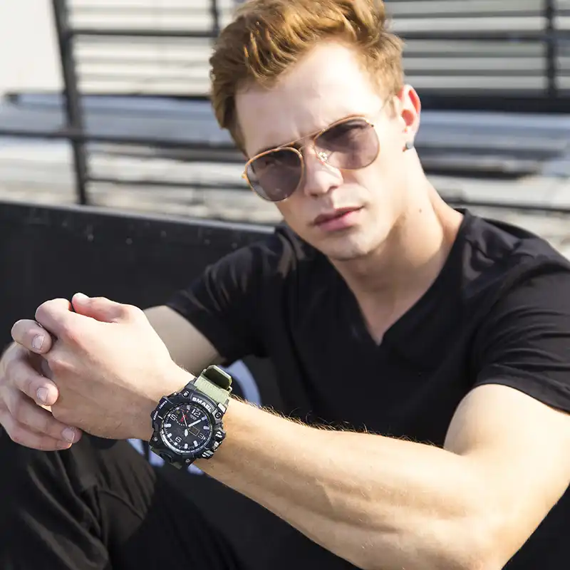 Smaelブランドファッション腕時計メンズ防水スポーツミリタリー腕時計 1545 メンズ高級腕時計アナログクォーツデュアルディスプレイ腕時計 Watch Craft Watches Watch Jokerwatch Band Link Remover Tool Aliexpress