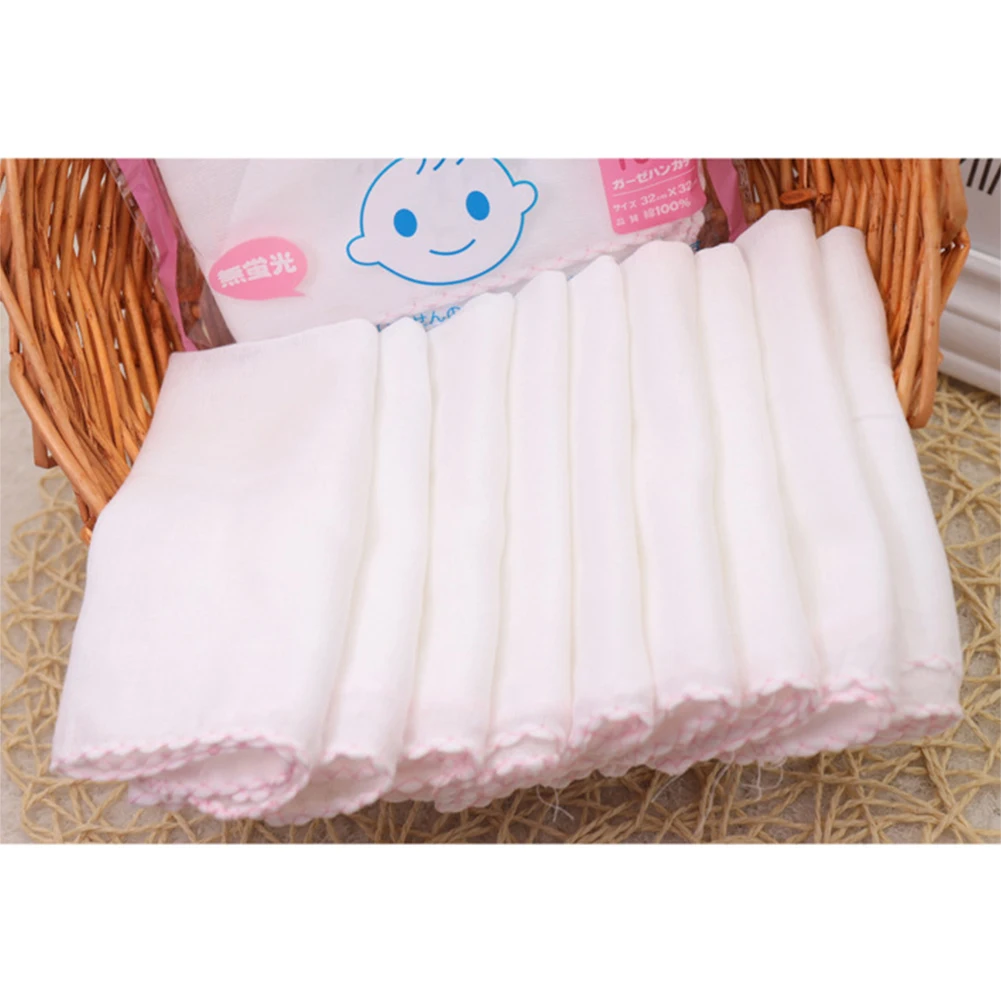 

10pcs Face Towel Facial Cleansing Small Makeup Tool Baby Handkerchief Gifts Square Cotton Blend Remove Bath Solid Unisex Soft