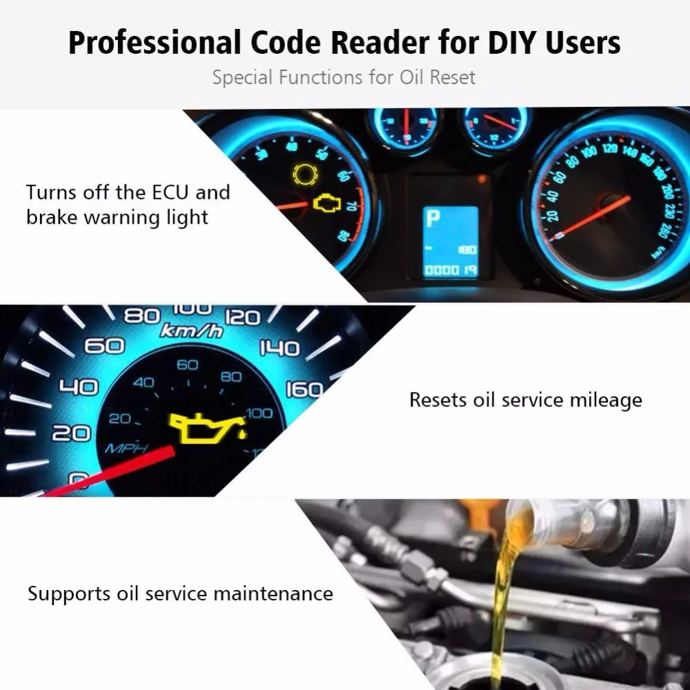 AUTEL Diaglink OBD2 EOBD Automative Diagnostic Tool OLS EPB ABS Oil All System Scanner Code Reader Same function as MD802