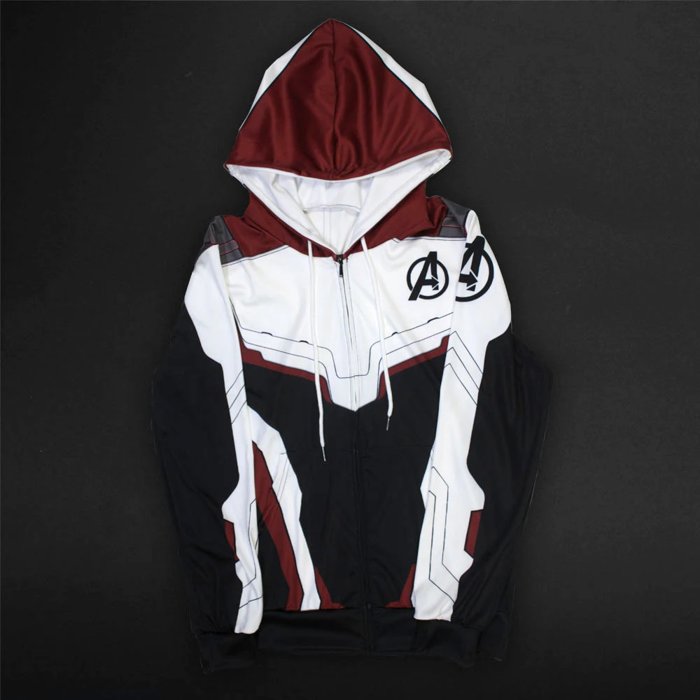 Men Women Avengers Endgame Realm Cosplay Hoodies 3D Pullover Sweatshirt Quantum Realm Superhero Zipper Jacket Costumes