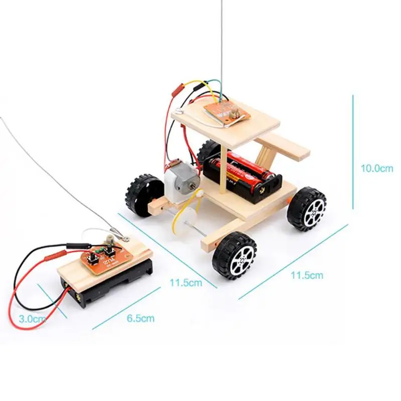 DIY беспроводной пульт дистанционного управления гоночная модель комплект деревянный детский физический научные эксперименты игрушка