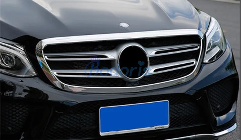 

Accessories For Mercedes Benz GLE 2015 2016 2017 Coupe SUV W166 Front Grille Bumper Trim Overlay Panel Frame Chrome Car Styling