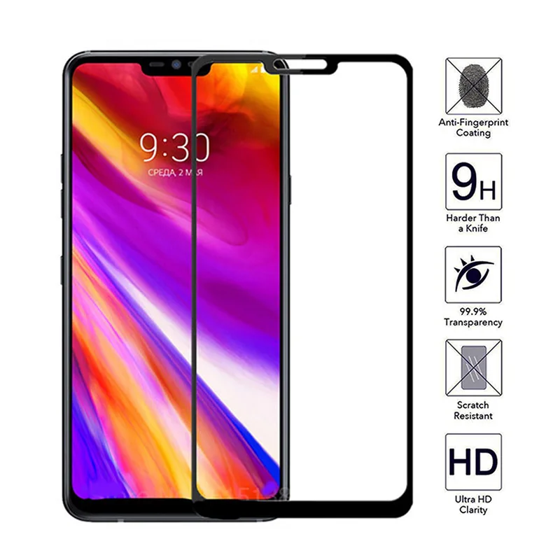 Полное покрытие Защитное стекло для LG G6 5 7 дюйма защитный чехол G7 G8 thinQ закаленное