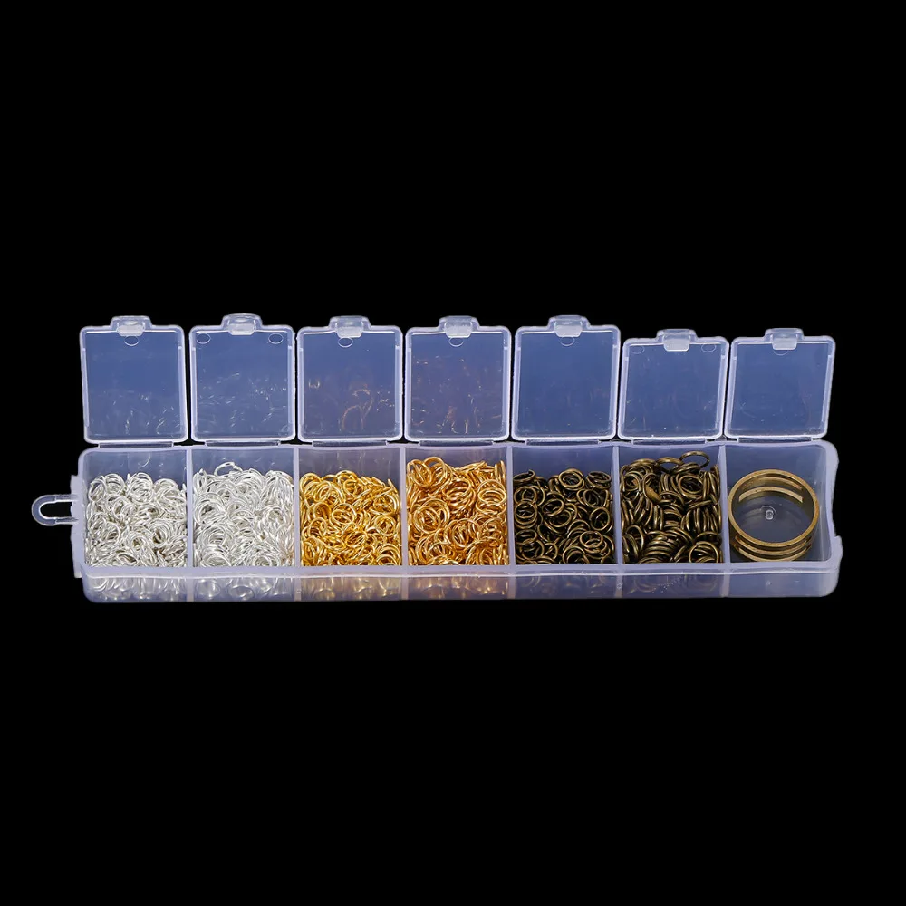 

Plastic&Iron Based Alloy Opened Jump Rings Transparent Storage Containers Fixed Mixe Ring 5mm 6mm 15.8x3.4x2cm,1 Set