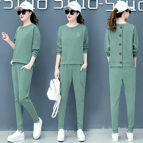 

Spring New Tracksuit Women Two Piece Set Large Size Conjunto Feminino Year-old Female Costume Ensemble Femme Survetement