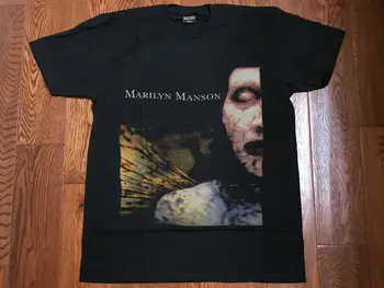 

Vintage Marilyn Manson T Shirt Black Anarchist Superstar Reprint
