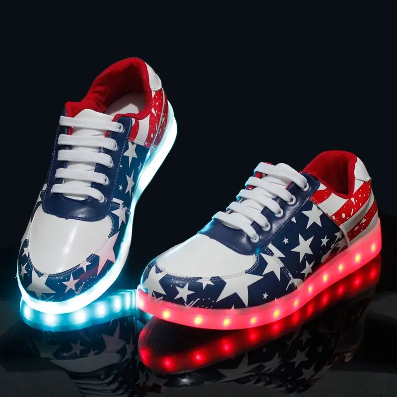 

JawayKids Led Shoe Students Unisex Spring&Summer luminous sneakers kid usb charge colorful boy girl glowing sneakers