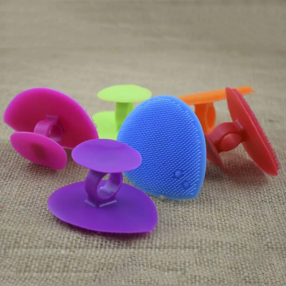 

Color Random 1pcs Super soft Silicone Wash Brush Face Facial Cleaning Exfoliating Brush SPA Skin Scrub Cleanser Tool