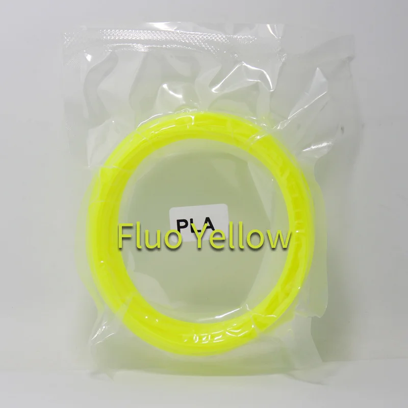 10 м PLA 1,75 мм нити печатные материалы пластик для 3d принтера экструдер ручка аксессуары красочные для 3d принтера - Цвет: fluo yellow