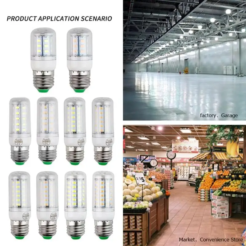

E27 LED Lamp 220V SMD5730 Corn Bulb 24 36 48 56 69 LED Chandelier Lights