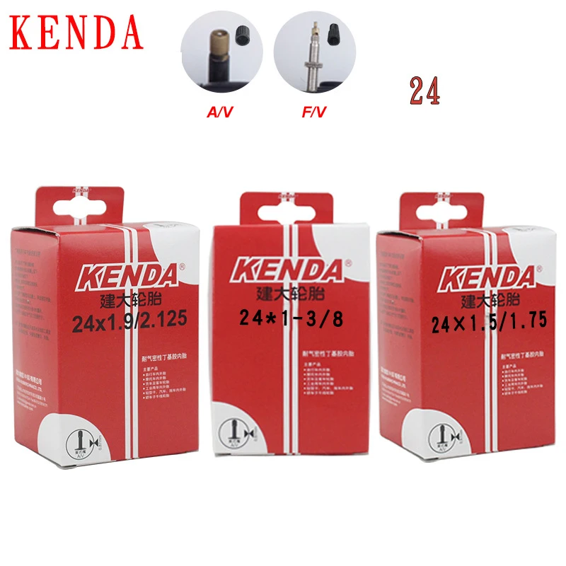 KENDA 2" велосипедная внутренняя шина для горный велосипед 26*1-3/8 26*1,25 26*1,5/1,75 26*1,9/2,125 26*2,3/2,4 26*3,5/4,0 нержавеющий ниппель камеры высокого давления к клапану Шредера