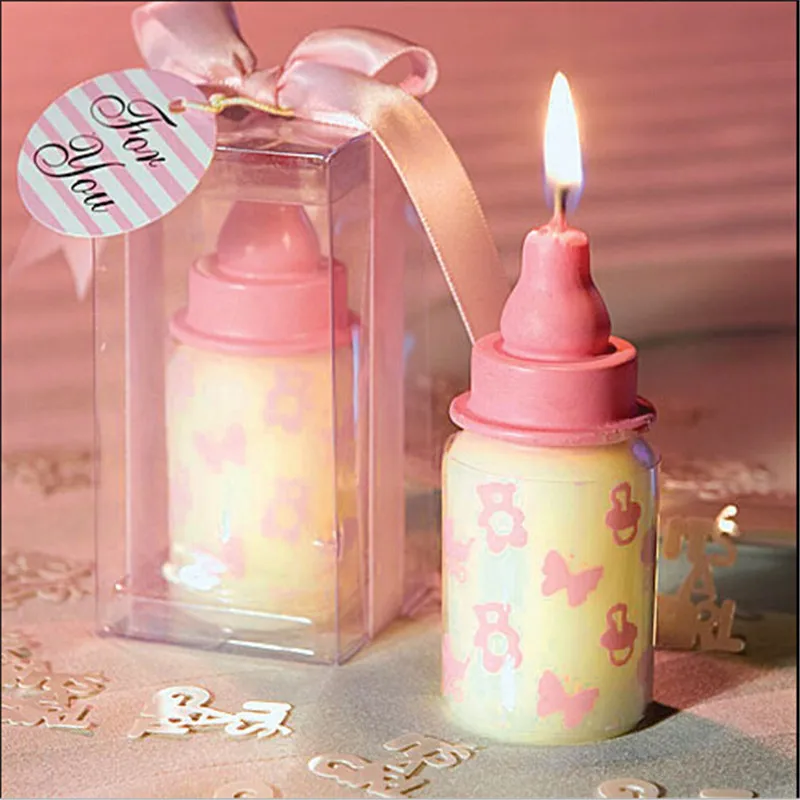 1 шт., розовые свечки в форме бутылочки, украшения для вечеринки в честь Дня Рождения, детские свечи для торта, вечерние украшения, Детские вечерние свечи с единорогом