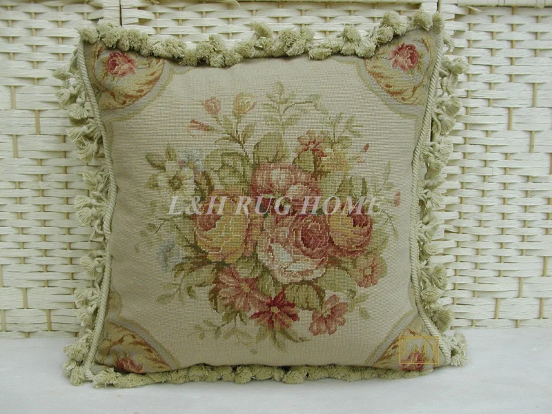 15 К 1" х 20" Кружево Подушка, ручной работы шерстяные подушки с цветочным орнаментом без вставки