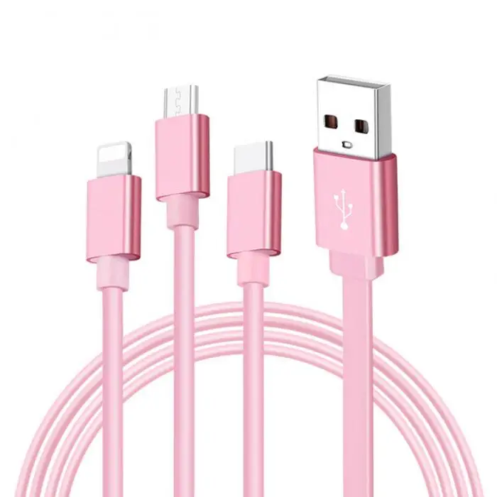Мультизарядный кабель Шнур 3 в 1 type C Micro USB выдвижной для мобильного телефона XJ66