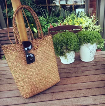 

033018 new hot women handbag female fashion straw beach bag lady large tote bag