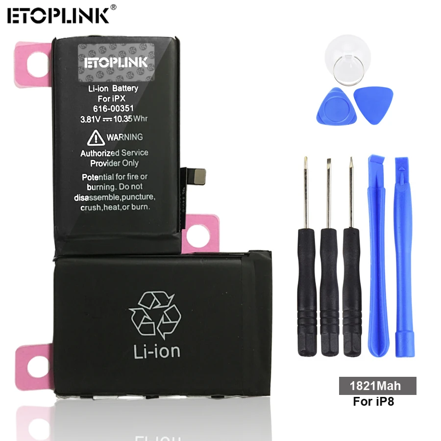 

Original ETOPLINK Replacement Phone Battery For Apple Iphone X Real full Capacity 2716 mAh Mobile phone Bateries +Free Tools