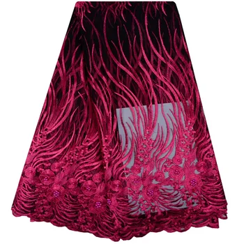 

Latest Beaded Lace Fabric 2018 Fashion African Lace Fabric Tulle African French Lace Fabric High Quality Nigerian Fabric 1087