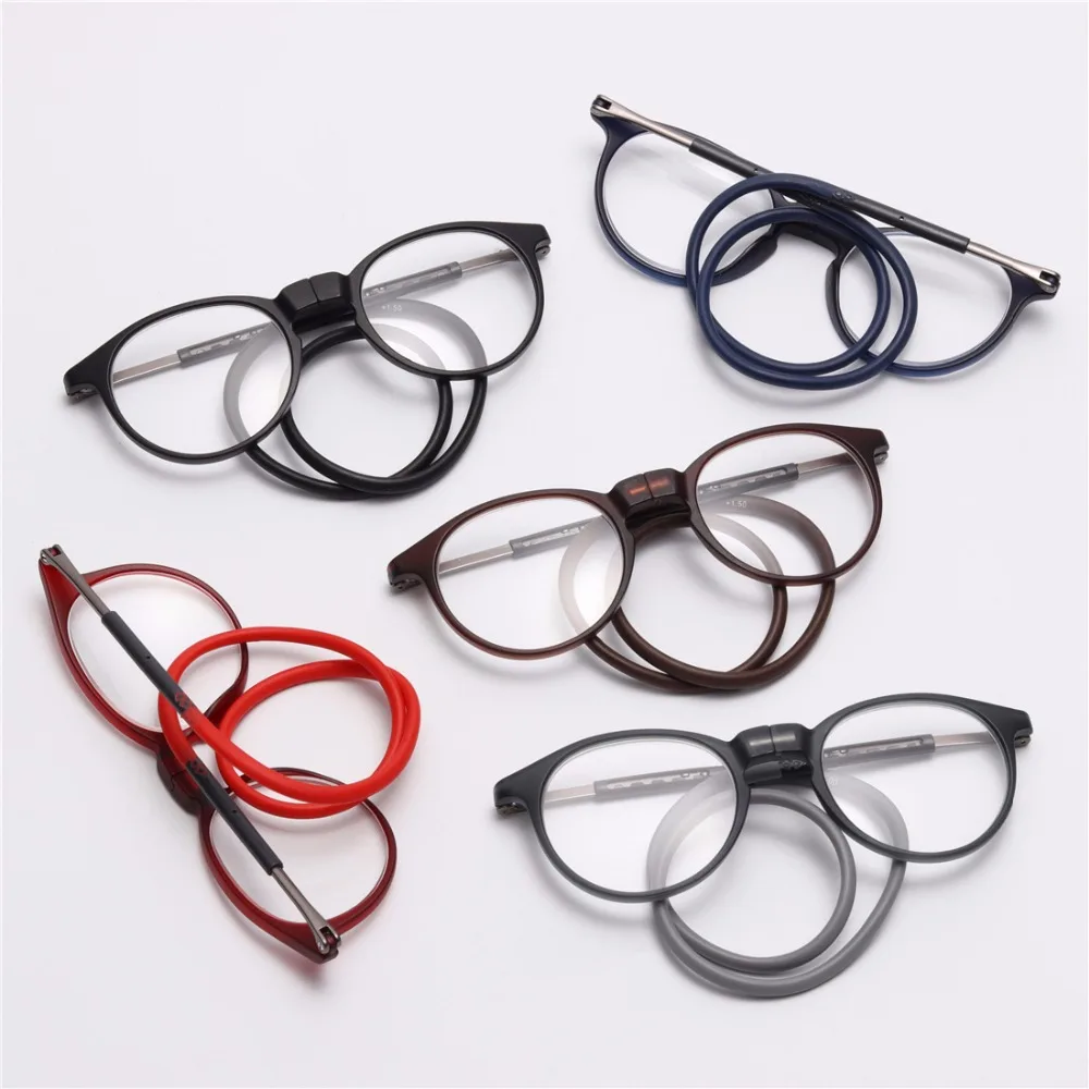Women Men Reading Glasses with Silicone Neck Hanging Clip On