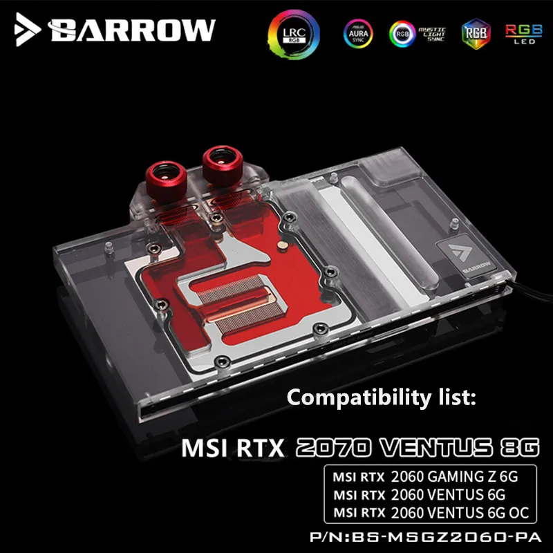 Barrow MSI GAMING Z RTX2070/2060 полное покрытие графическая крутая головка Aurora BS MSGZ2060