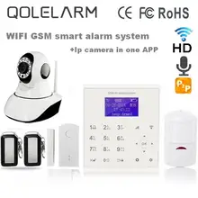 QOLELARM Español Polaco menú Inglés sms gprs WiFi gsm casa sistemas de alarma de control remoto APP 720 P Onvif cámara ip wi-fi HD