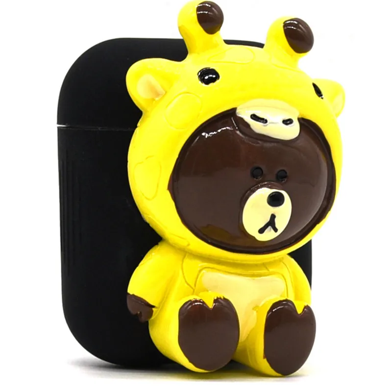 

Cartoon Bear Silicone Case For Apple Airpods Air Pods Soft Earphone Protective Cover for iphone 7 8