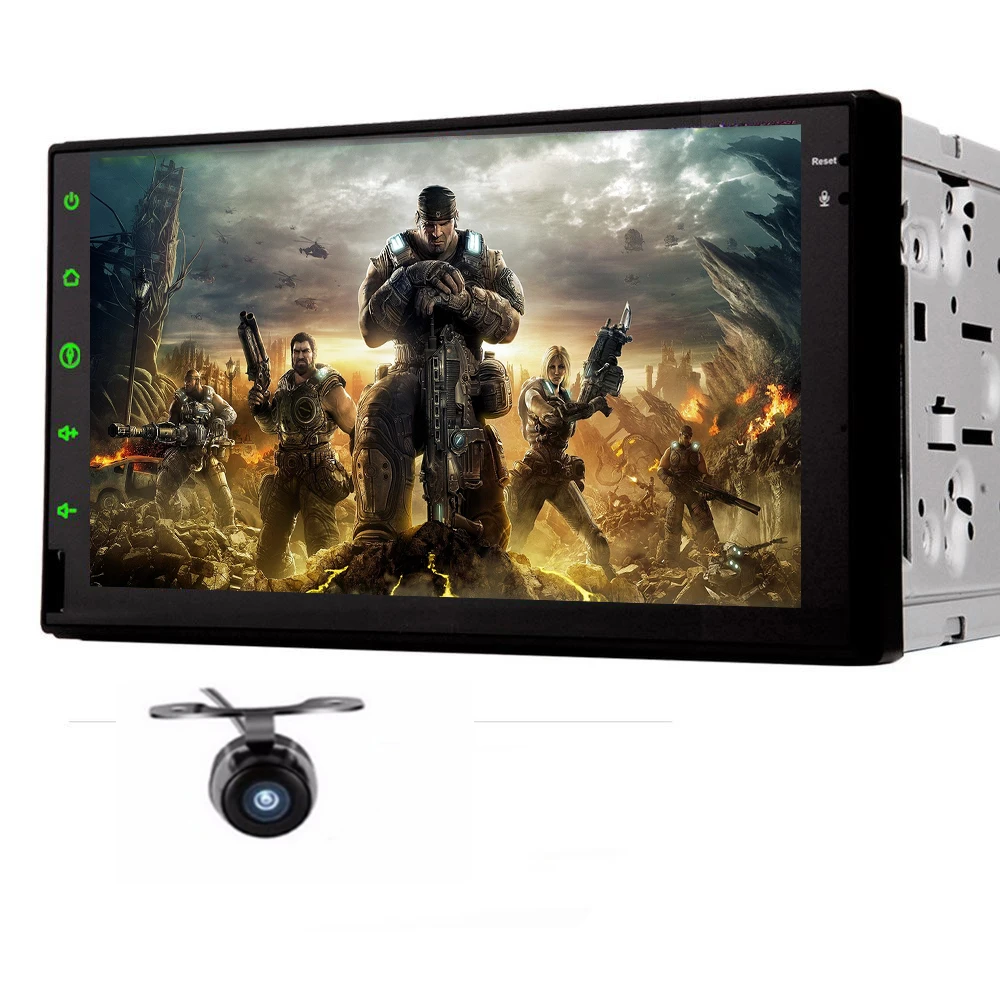 Excellent double 2din Quad Core1024*600 Android 7.1 Car Mirror Tablet DVD Player for toyta for mazad with Audio Wifi Bluetooth Stereo 1