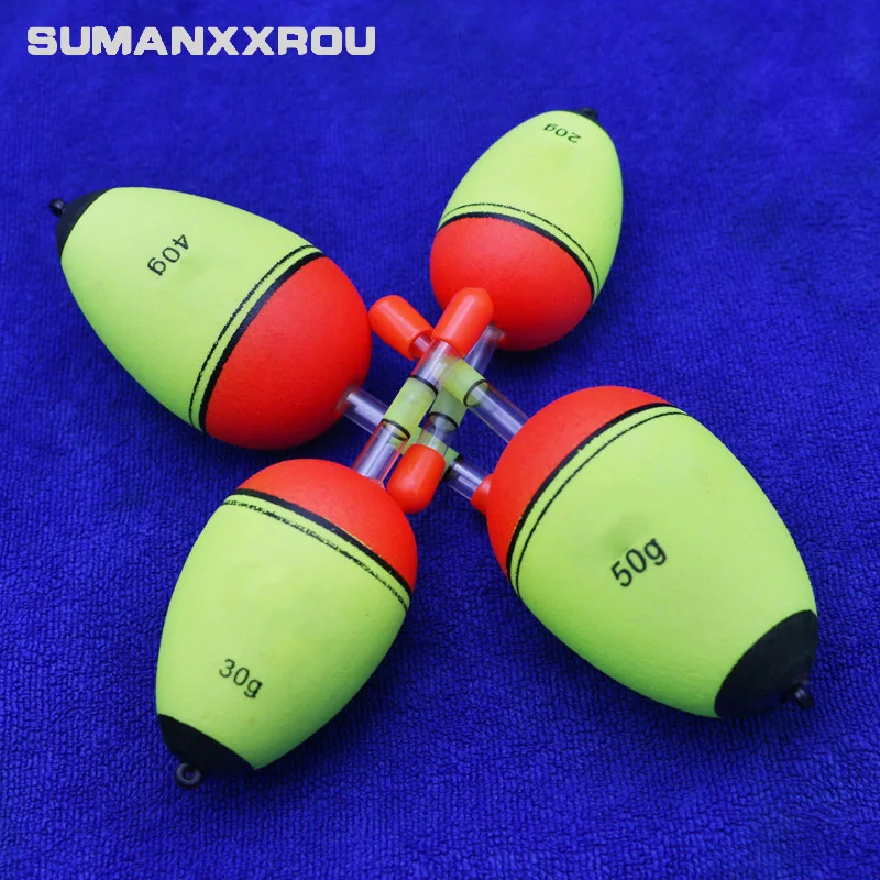 

4Pcs/Lot EVA Fishing Floats for Fish 20g 30g 40g 50g Luminous Stopper Ice Fishing Swimmers Float Carp Accesorios Peso YF1