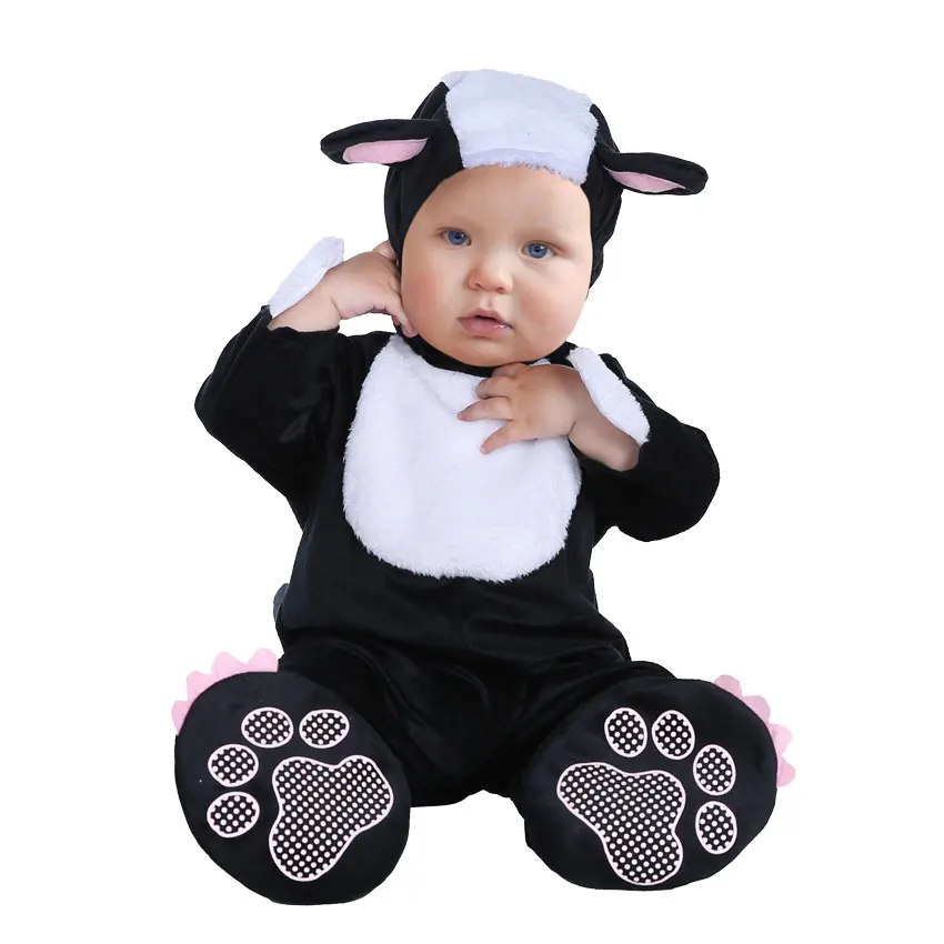 

Infant Toddler Animal Stinker Mephitis Costume for Baby Boys Girls Halloween Purim Party Carnival Costumes Jumpsuit Bodysuit