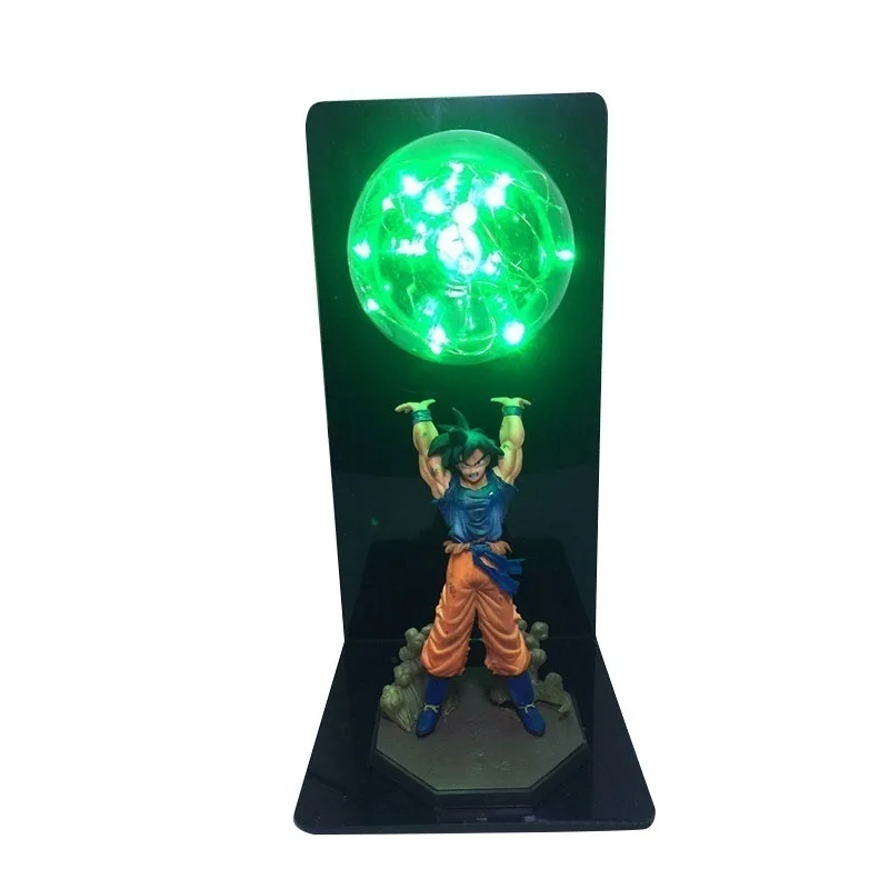 Dragon Ball Супер Goku фигурка сила бомбы светодиодный настольный светильник Dragon Ball лампа Goku спальня декоративный ночник коллекция игрушек - Цвет: Green