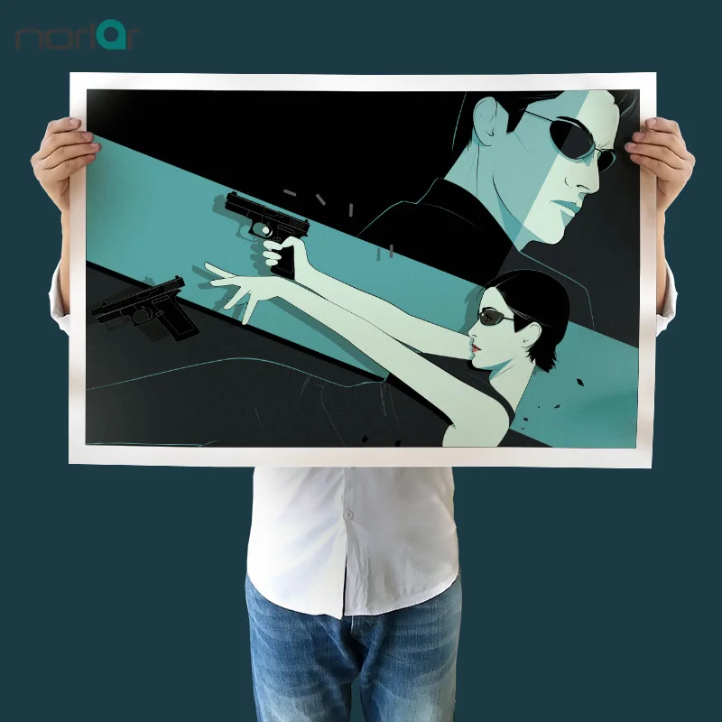 

HD Print Matrix Movie Poster Character Weapon Woman Canvas Art Print Wall art Canvas Painting Living Room No Frame Home Decor