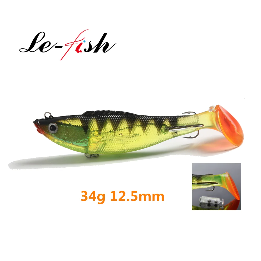 Le Fish 2 шт./Пакет 34 г мягкая свинцовая рыболовная приманка Длинная т Хвостовая