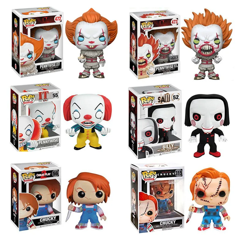

Funko pop IT- Pennywise & CHUCKY Action Figure Anime Model Pvc Collection Toys For children birthday Gifts