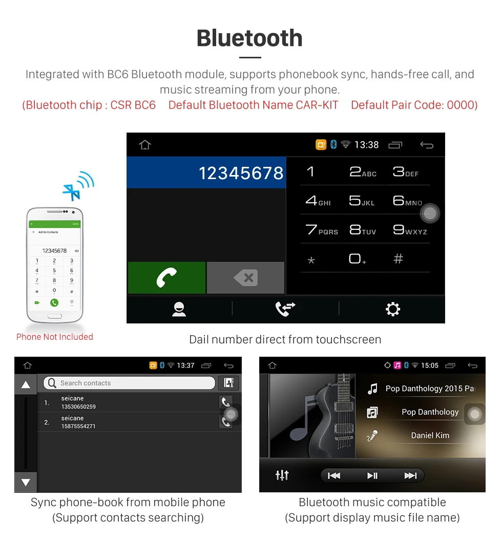 Seicane " Android 6,0 Univeral один дин радио gps Navi Стерео мультимедийный плеер Поддержка Bluetooth MP3 музыка Зеркало ссылка WI-FI