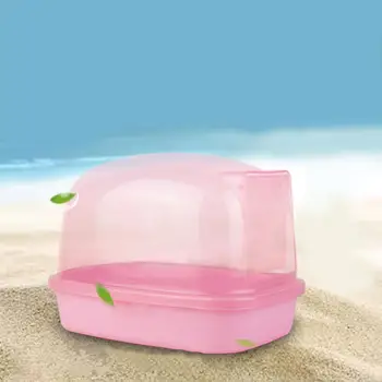 

HobbyLane Large Transparent Pet Bathroom with Round Corners for Squirrel Chinchilla Hedgehog