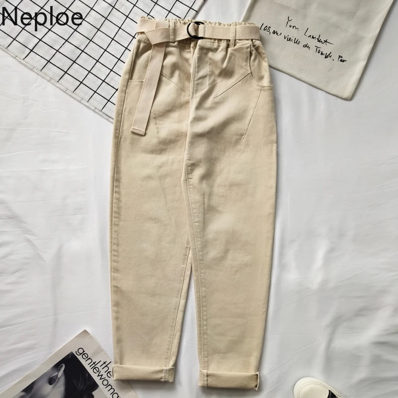 Neploe джинсы-шаровары для женщин Свободные Винтажные белые женские джинсовые штаны с высокой талией хлопковые джинсы женские повседневные Джинсы бойфренда 39771