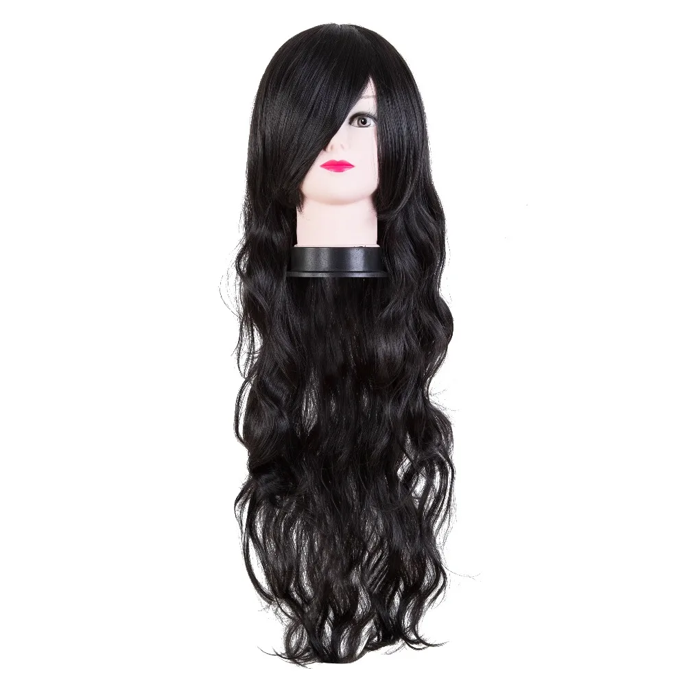 Synthetic Wig Halloween Wig Black Wig Fei-Show Synthetic Heat Resistant Carnival Long Curly Hair Female Women Party Halloween Costume Cosplay Hairpiece