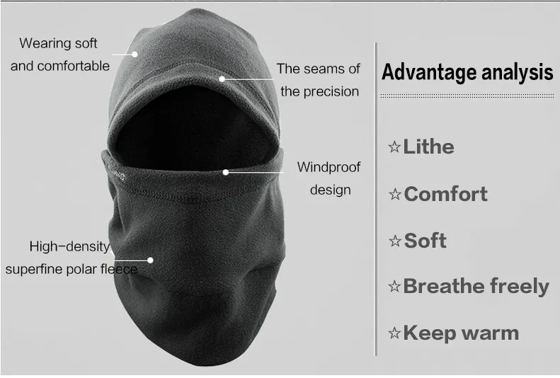CoolChang Мужская и женская теплая зимняя маска для лица, велосипедная шапка, термальная флисовая Лыжная маска для велоспорта, спорта на открытом воздухе, сноуборда, велосипеда, шарф
