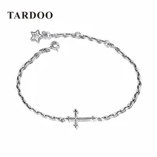 TARDOO Moda Punk Style Cross & Star Charms Pulseras para Las Mujeres Declaración de la Plata Esterlina Real Pulsera Joyería Fina