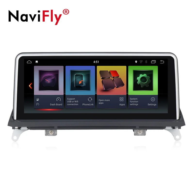 Discount NaviFly 10.25 inch Android 7.1 car GPS multimedia player for BMW X5 E70 X6 E71 2007-2013 Original CCC or CIC system ID7 UI 2