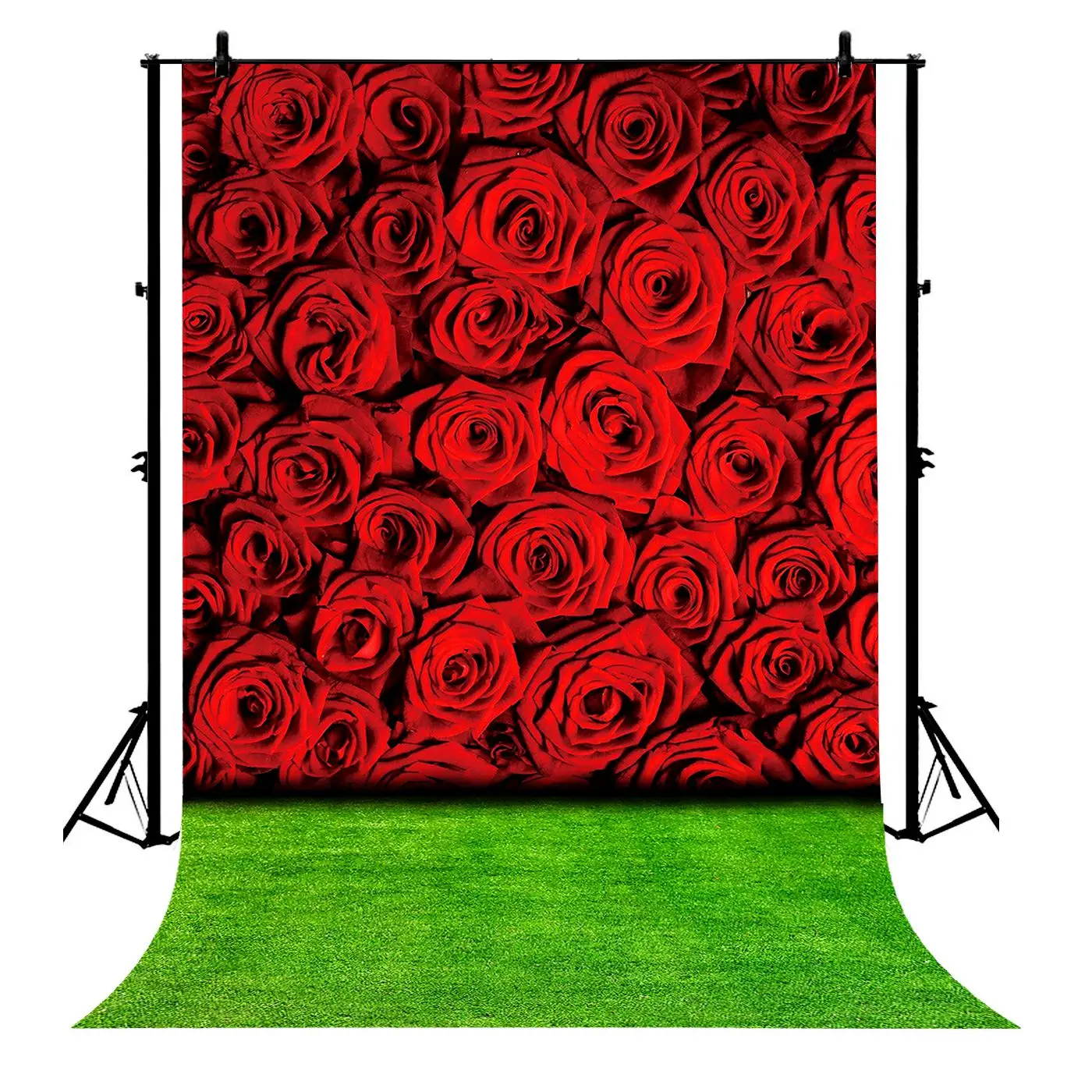 

5x7ft Red Roses Wedding Events As Wall Screen Polyester Photo Background Portrait Backdrop
