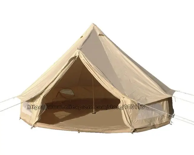 3m 4m 5m 6m Waterproof Cotton Canvas Bell Tent Luxury Glamping 