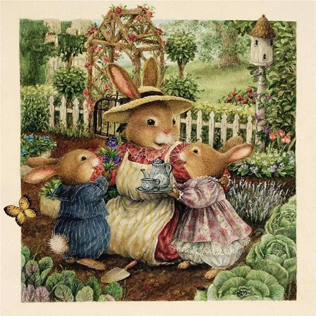 Diy 5d Diamond Mosaic Peter Rabbit Full Painting Cross Stitch Kits Embroidery icon Home Decoration AA104 | Дом и сад