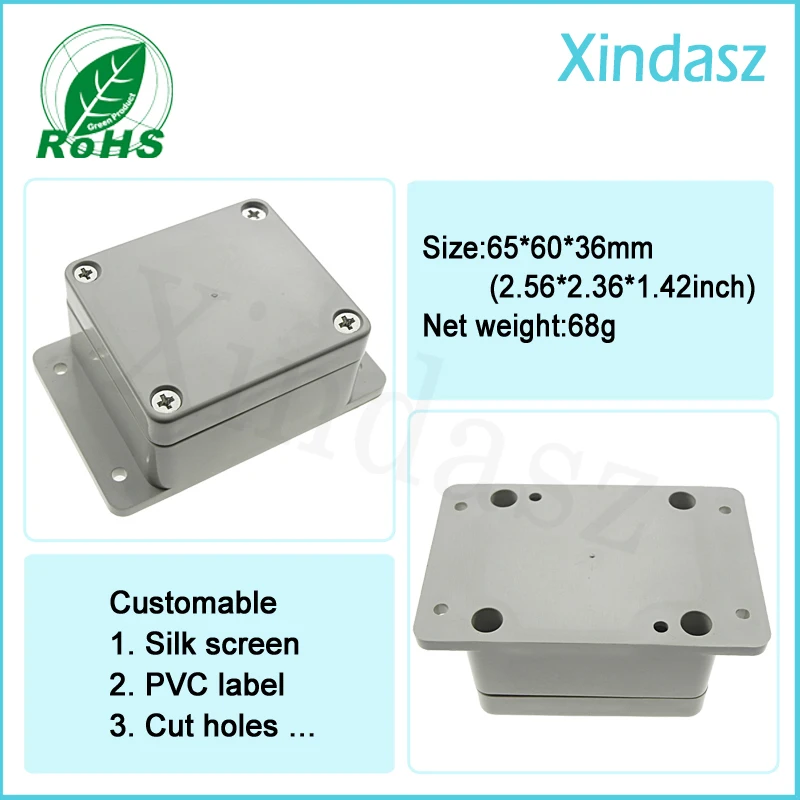 (10pcs/Lot)Free shipping wall mounted plastic box enclosures plastic